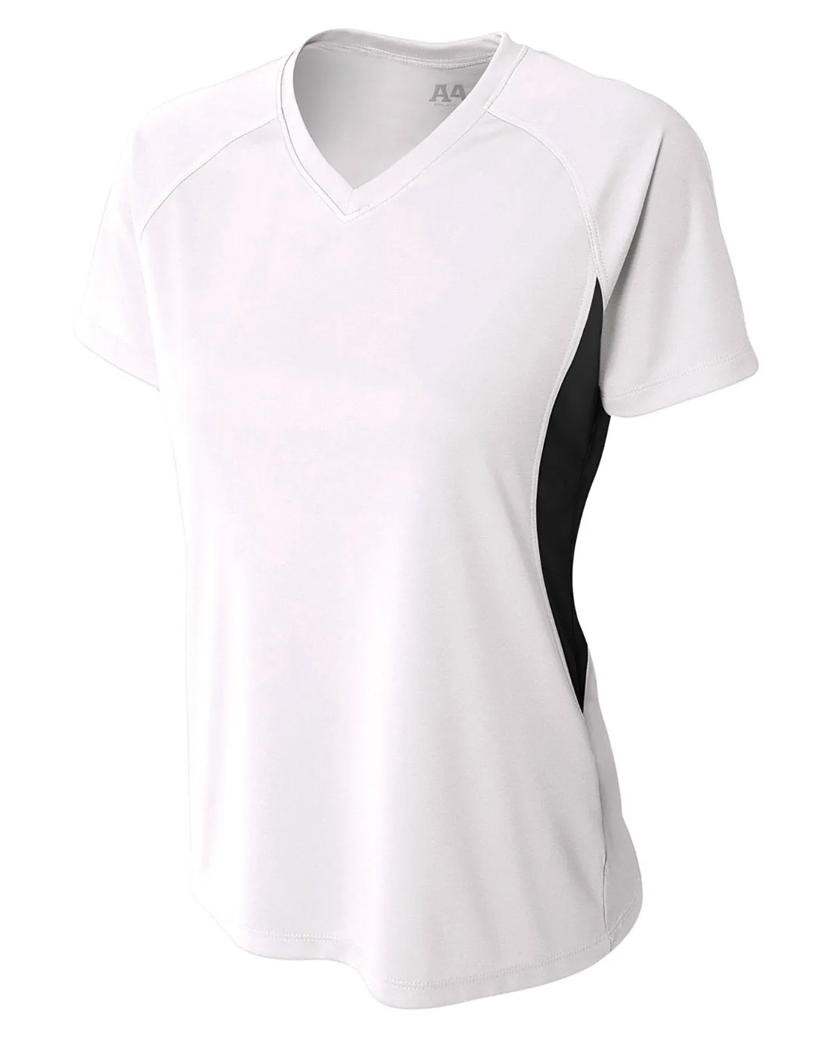 A4 Ladies' Color Block Performance V-Neck T-Shirt