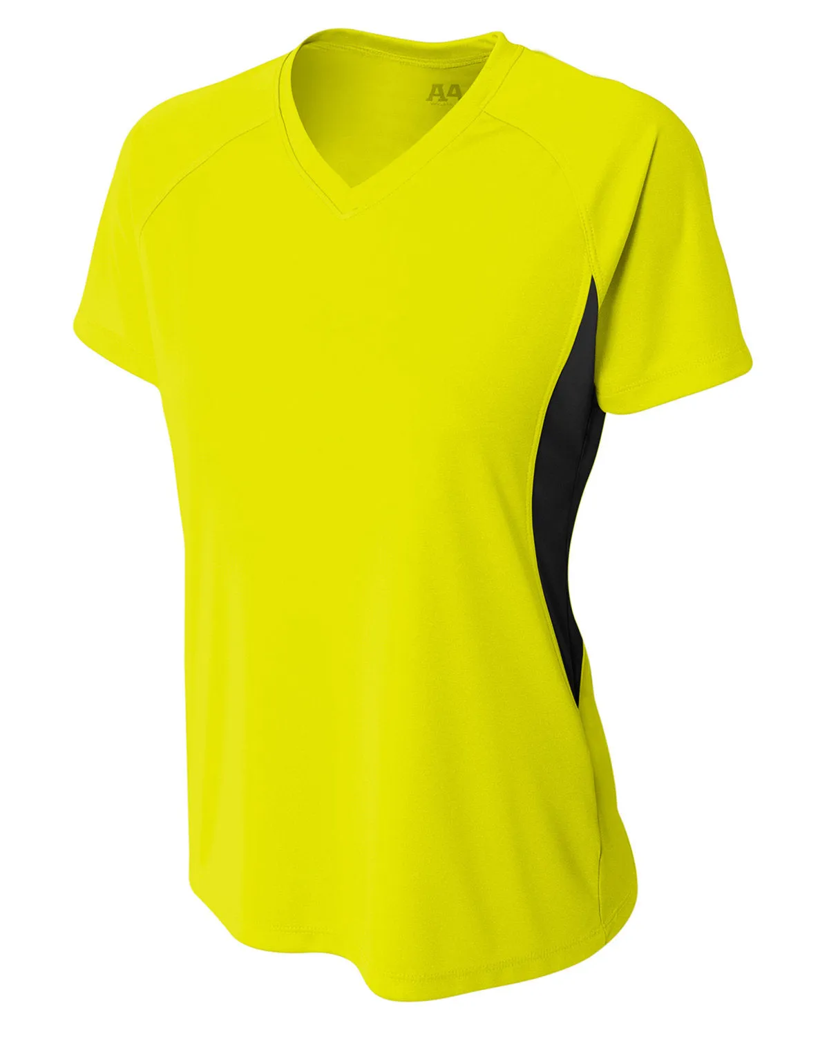 A4 Ladies' Color Block Performance V-Neck T-Shirt