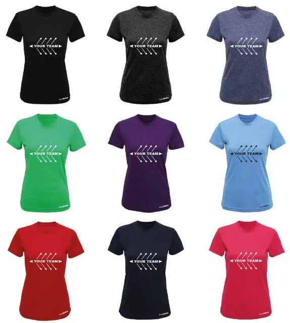 ADD YOUR TEAM NAME PRINTED WOMENS PERFORMANCE T-SHIRT