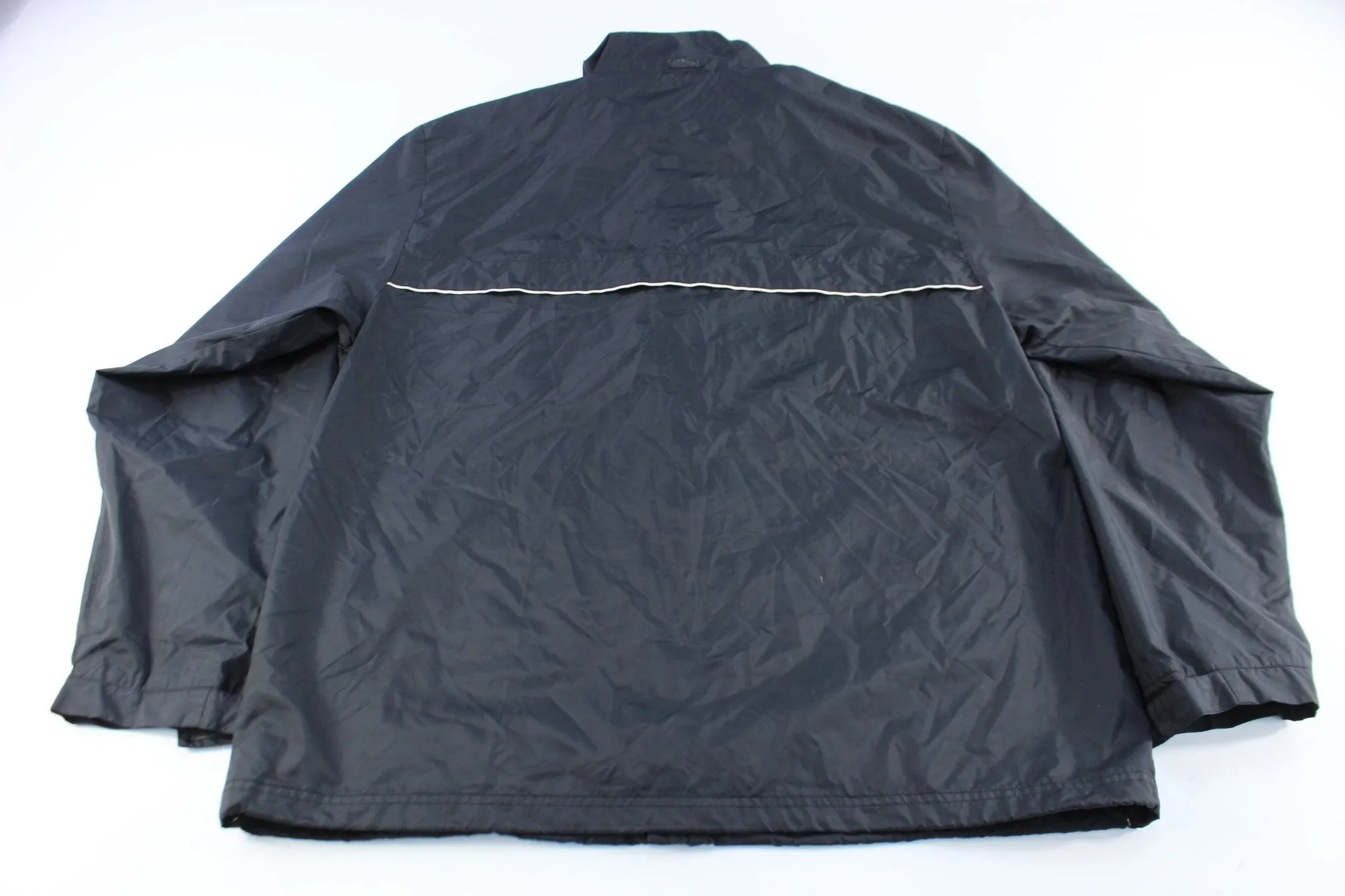 Adidas Logo Embroidered Black Parka Jacket