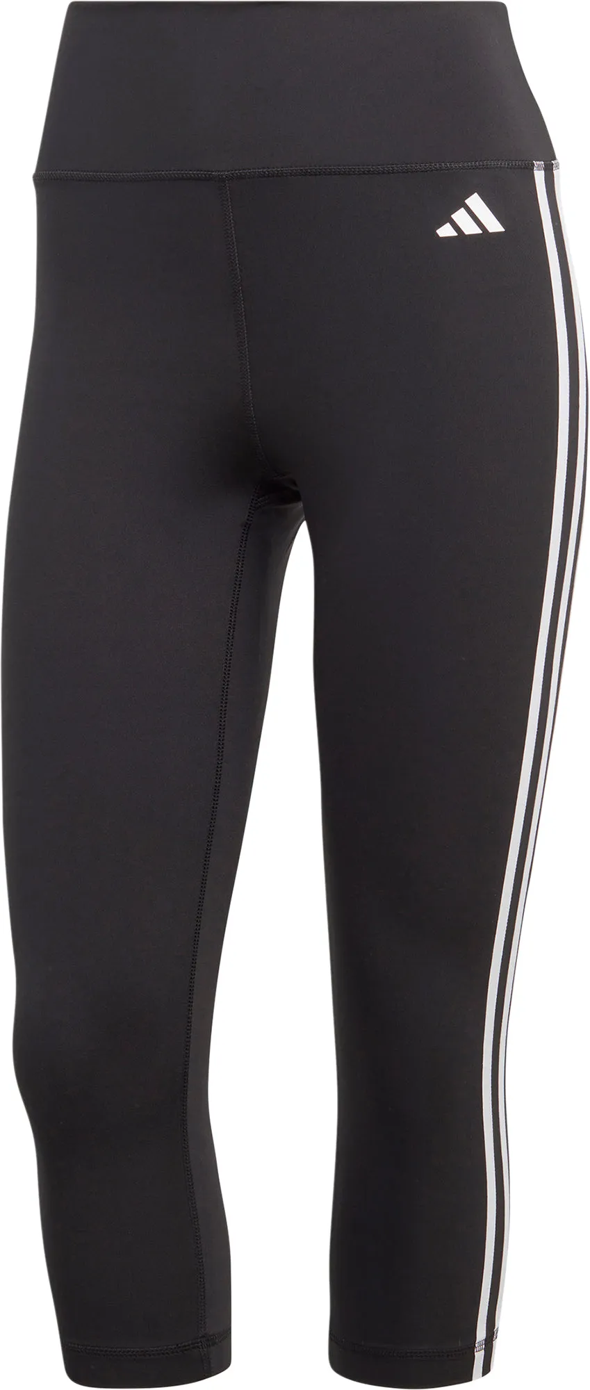 adidas Train Essentials 3 Stripes Womens 3/4 Capri Training Tights - Black