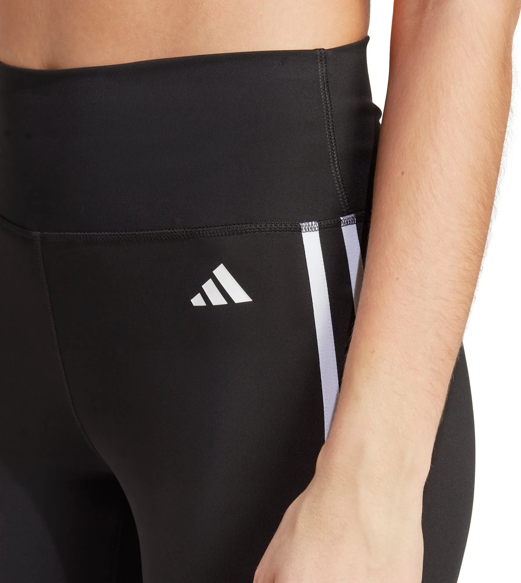 adidas Train Essentials 3 Stripes Womens 3/4 Capri Training Tights - Black