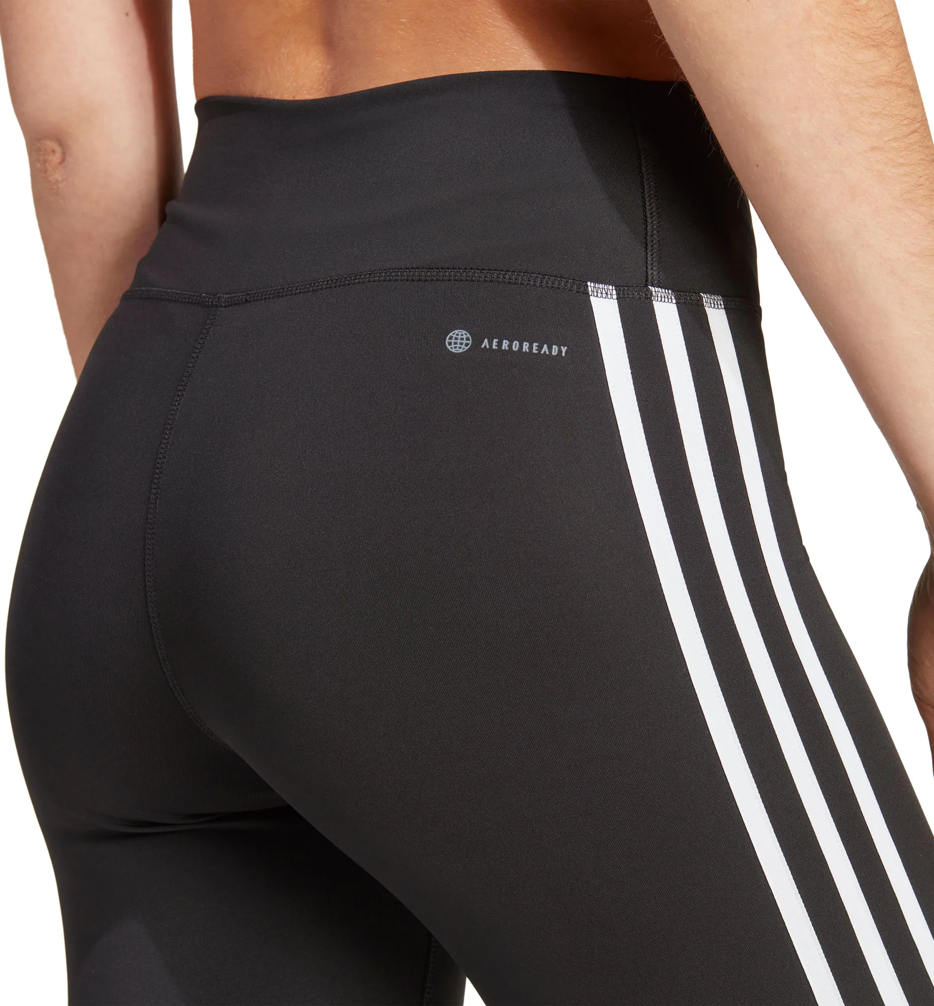 adidas Train Essentials 3 Stripes Womens 3/4 Capri Training Tights - Black