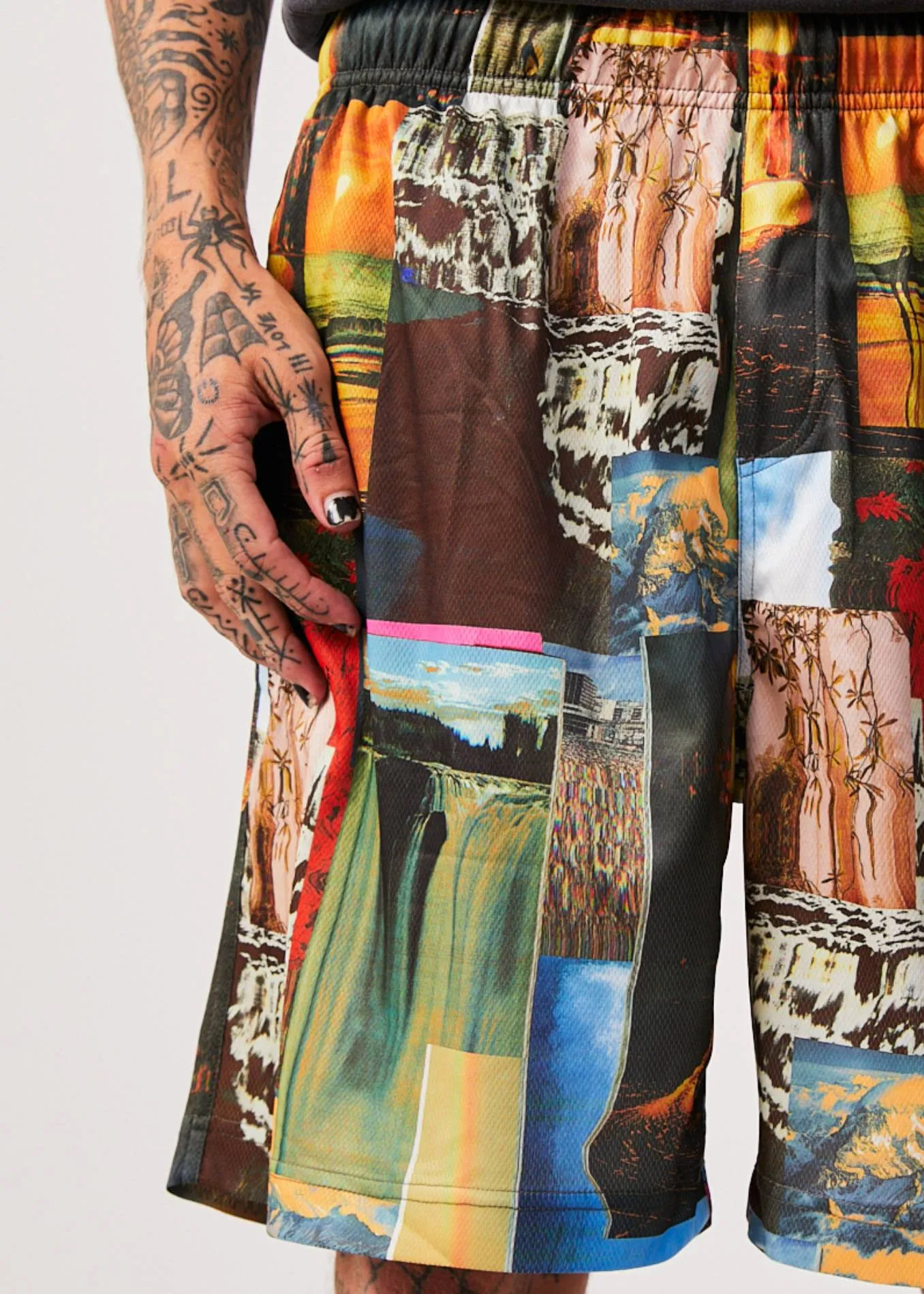 AFENDS Mens Boulevard - Baggy Shorts - Multi