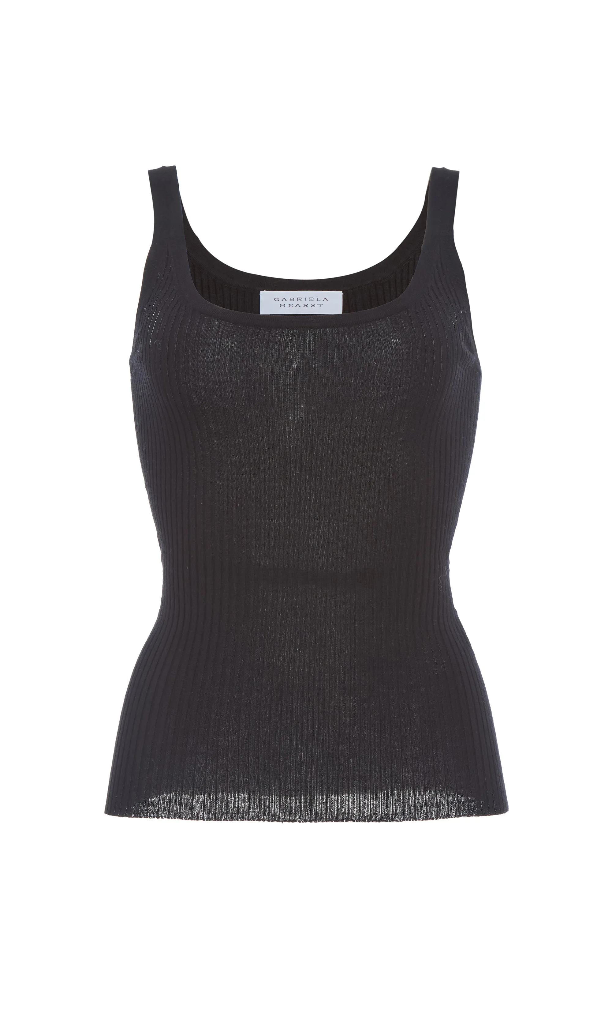 Alicia Knit Tank Top in Black Merino Wool