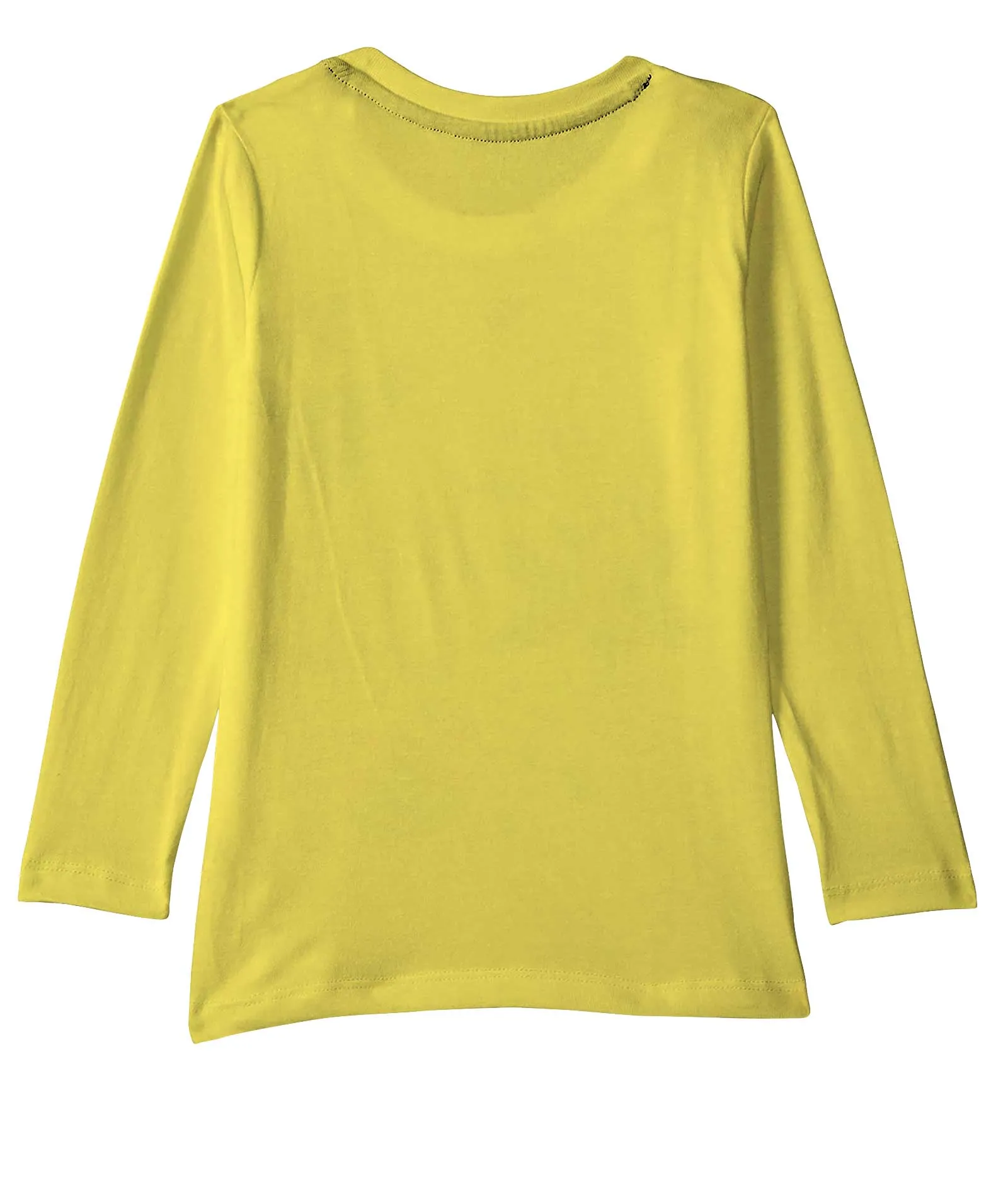 American-Elm Solid Cotton Round Neck Full Sleeves Yellow Tshirts for Boys