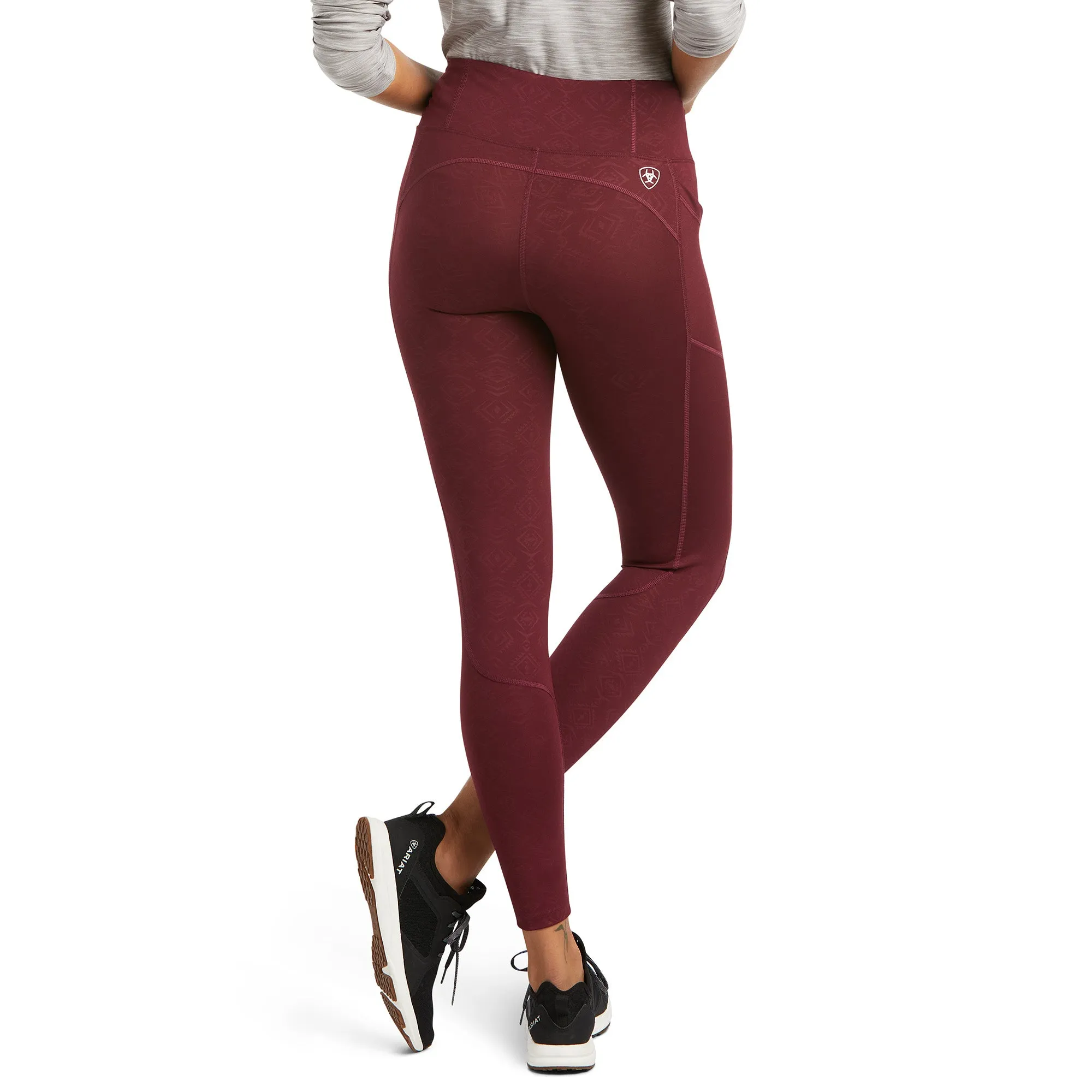 Ariat Ladies Tek Windsor Wine Embossed Compression Tights 10037440