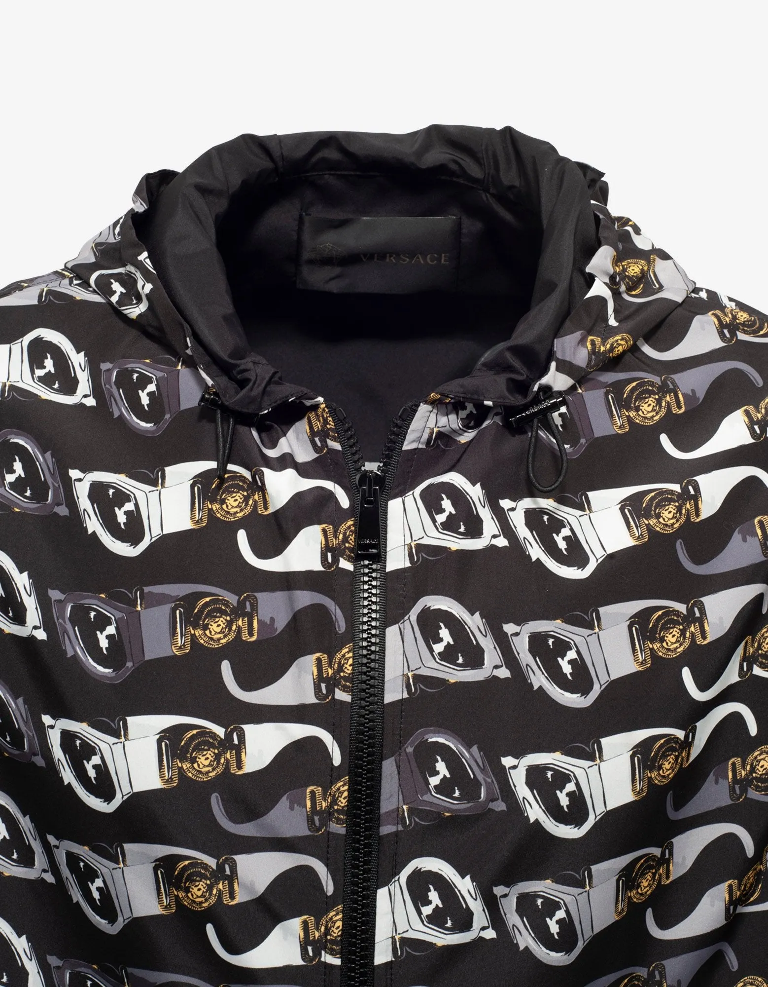 Black Biggie Sunglasses Print Windbreaker