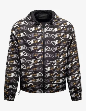 Black Biggie Sunglasses Print Windbreaker