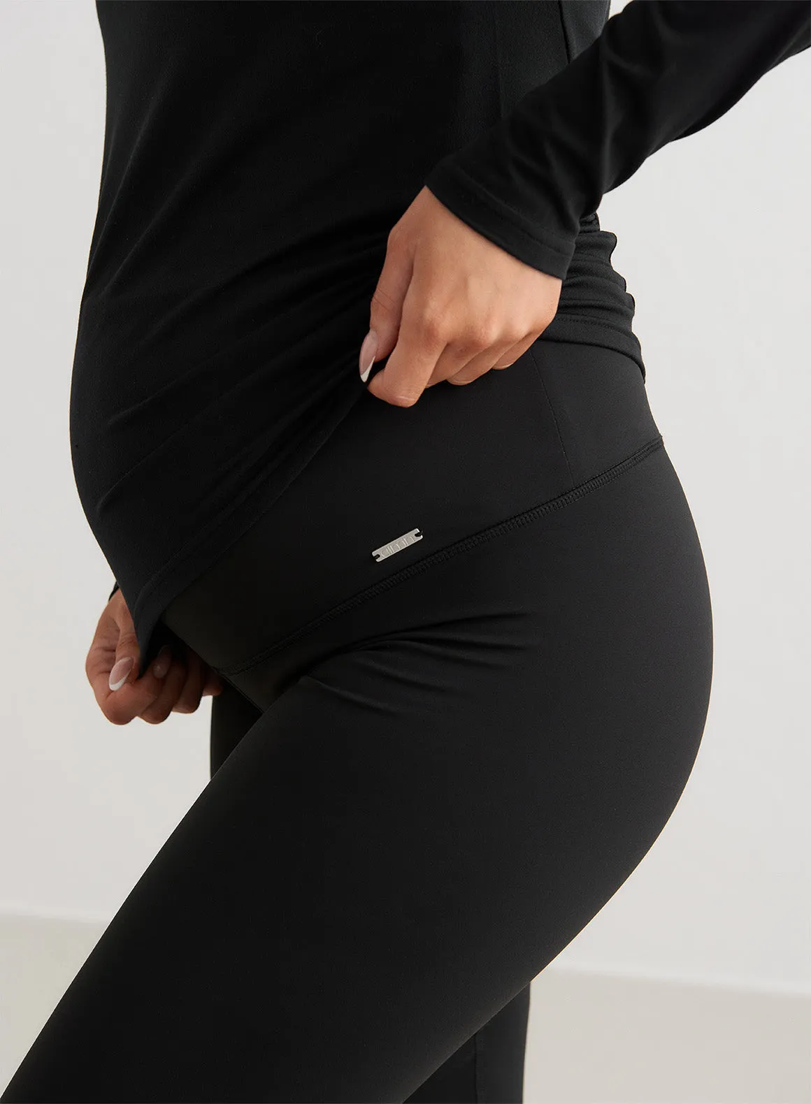 Black Warming Maternity Tights