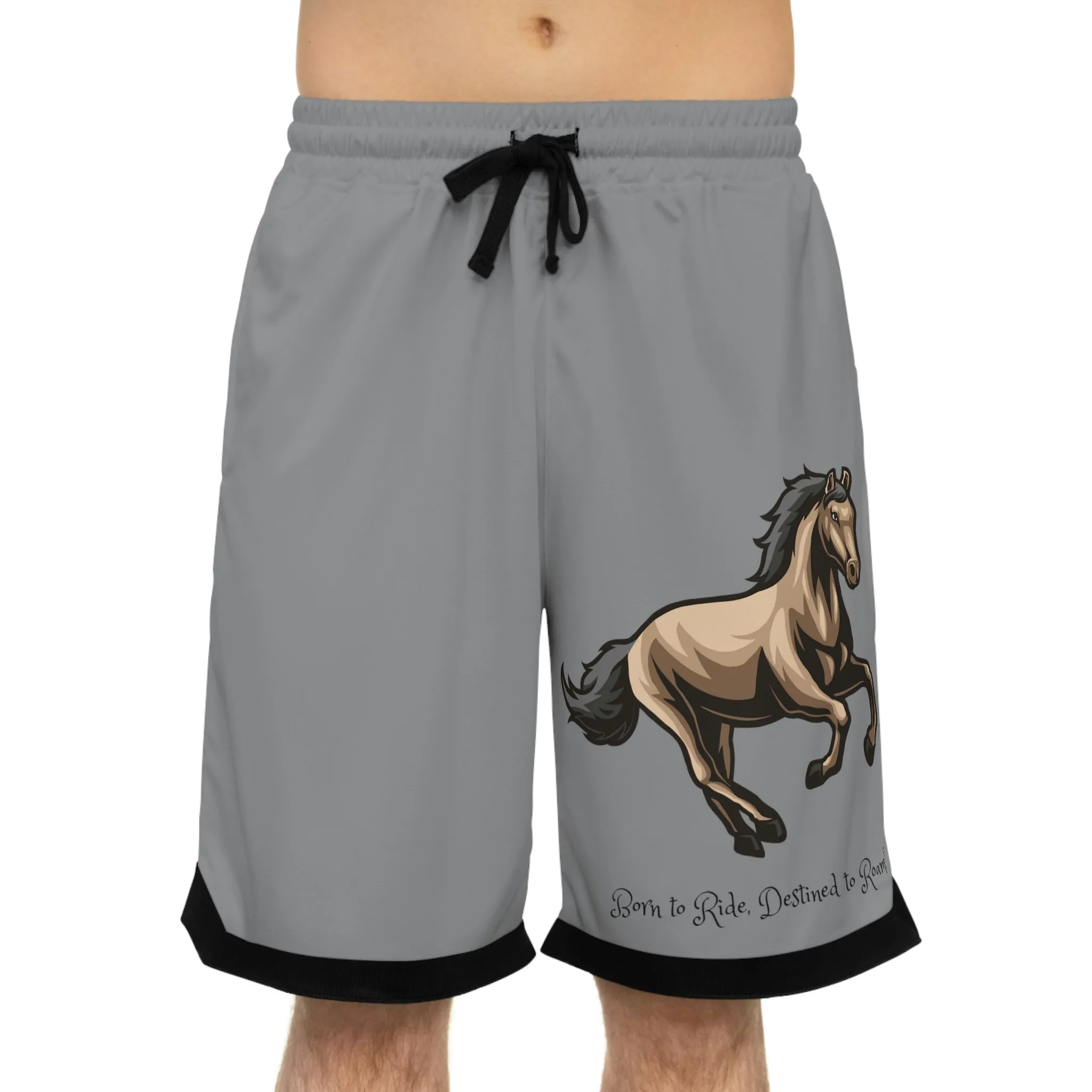 Born to Ride Horse POD Basketball Rib Shorts (AOP)