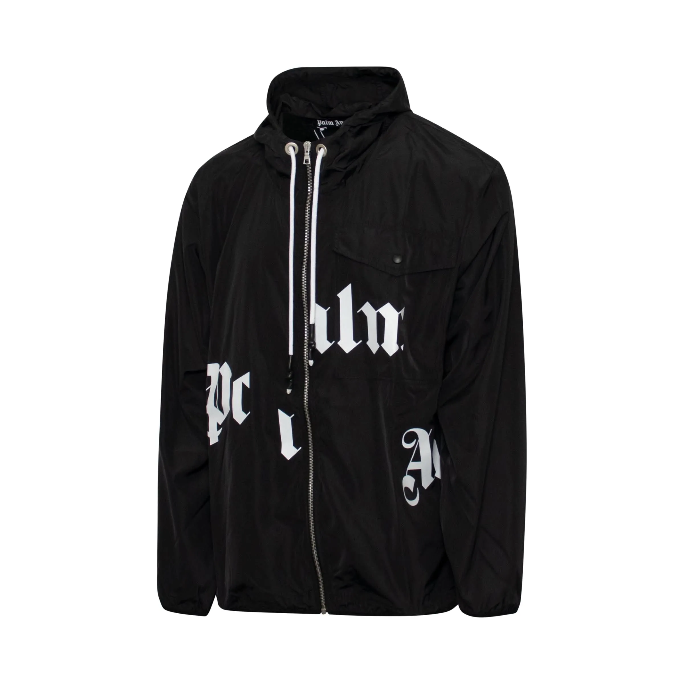 Broken Logo Windbreaker Jacket in Black