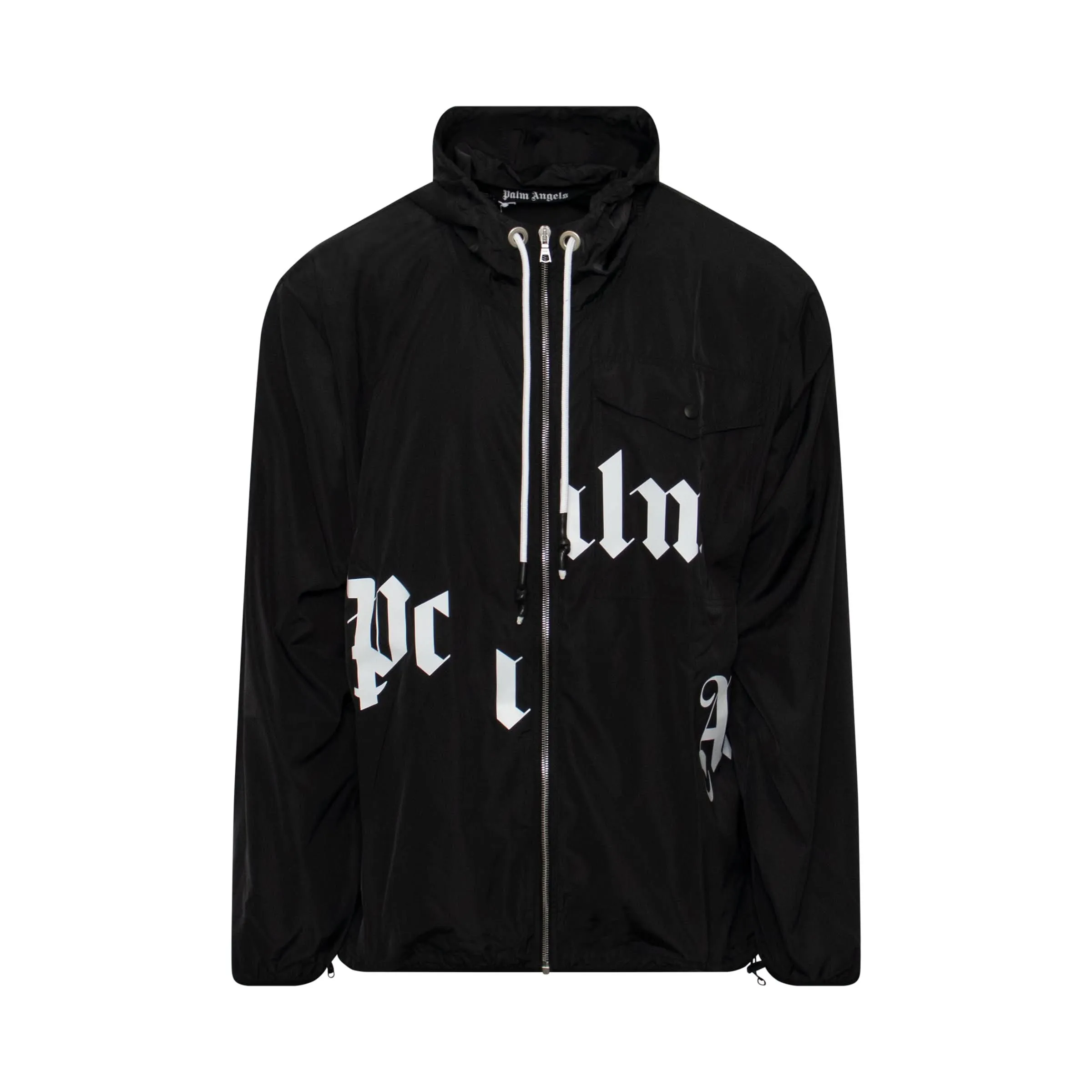 Broken Logo Windbreaker Jacket in Black