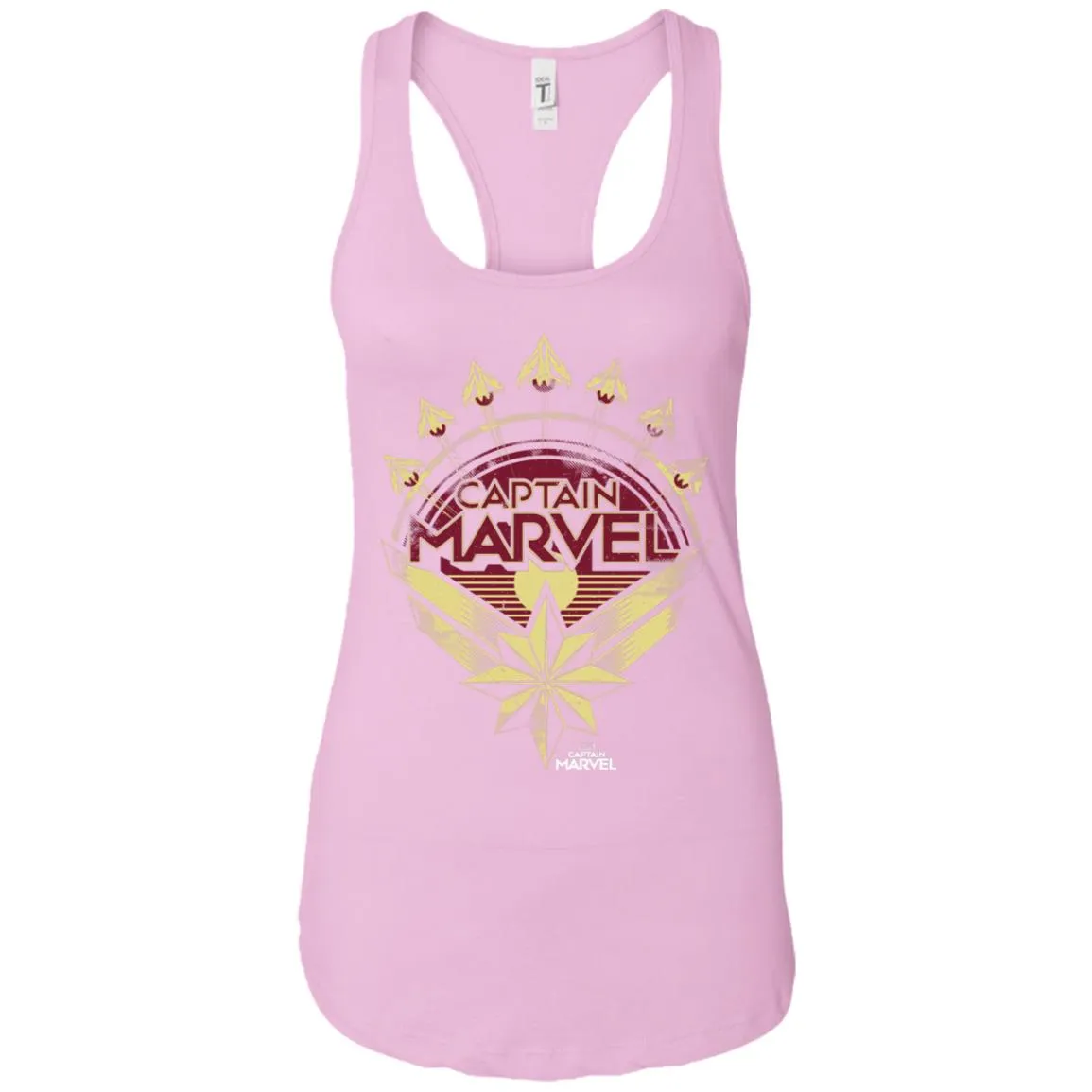 Captain Marvel Yellow Red Plane Flight Logo Women Tank Top