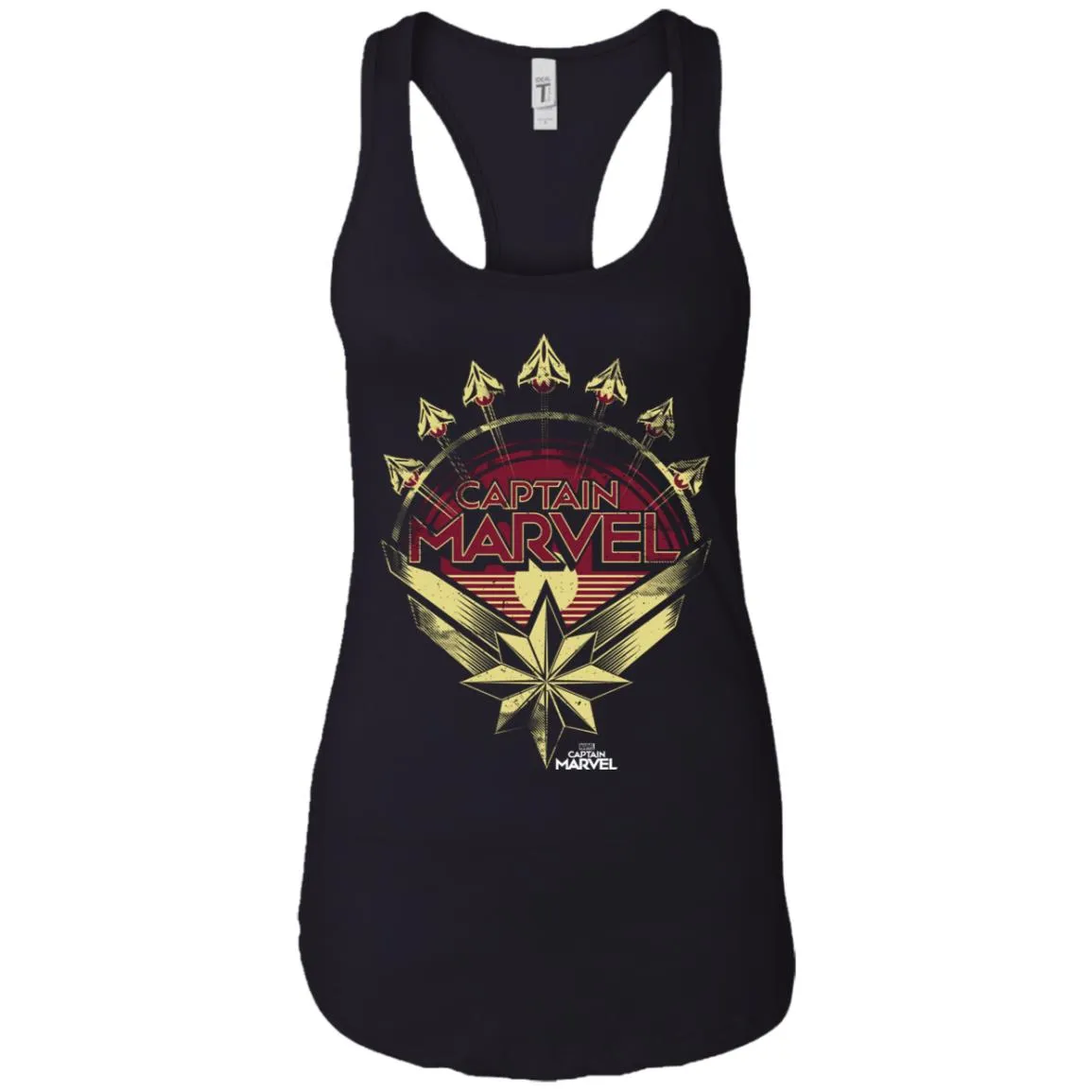 Captain Marvel Yellow Red Plane Flight Logo Women Tank Top