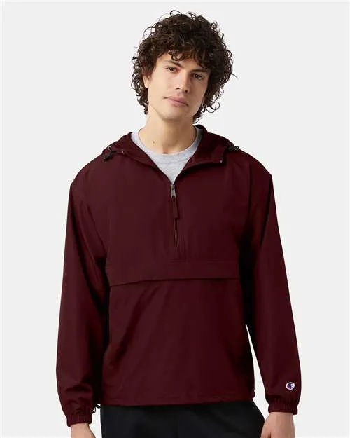 Champion Hooded Packable Quarter-Zip Jacket CO200