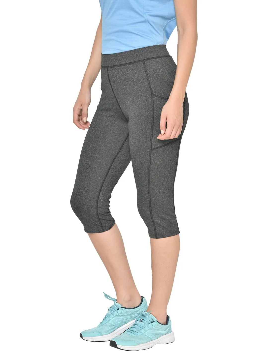 CHKOKKO Women's Slim Fit Polyester Capri (SPWMCAPRI04ANTHRA3XL_Grey_38)