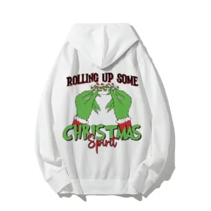 Christmas Rolling Up  Graphic Pullover Hoodies