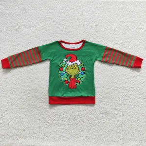 Christmas striped green monster T-shirts BT0245