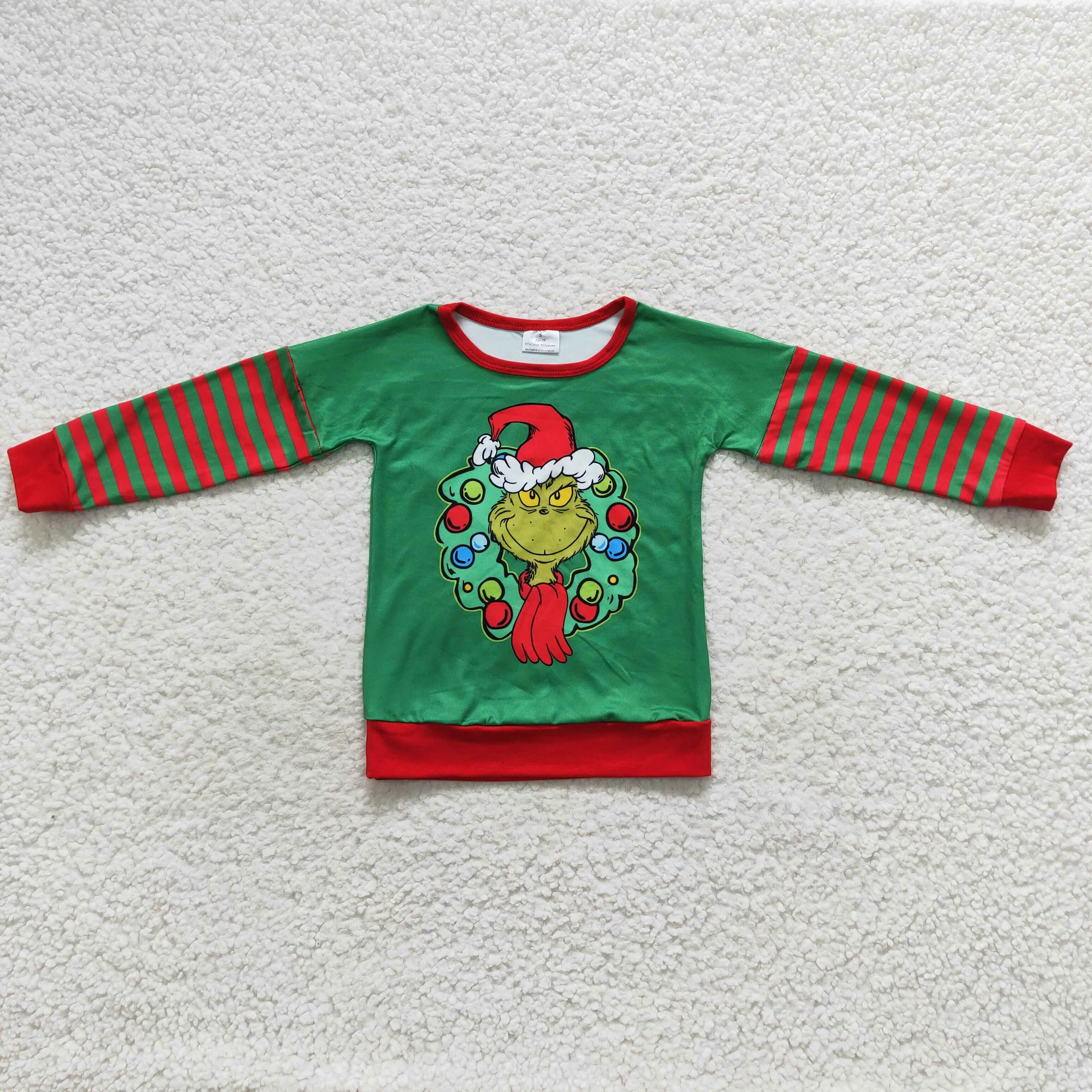 Christmas striped green monster T-shirts BT0245