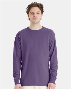 Custom Embroidered - ComfortWash by Hanes - Garment-Dyed Long Sleeve T-Shirt - Grape Soda - GDH200