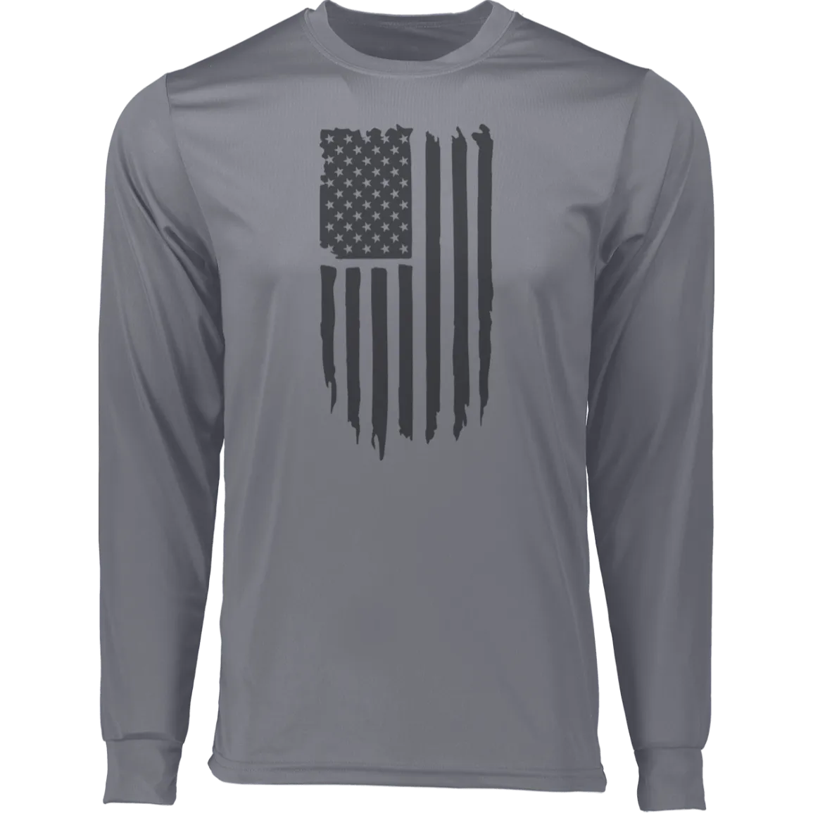 Distressed Men's Long Sleeve Moisture-Wicking Tee