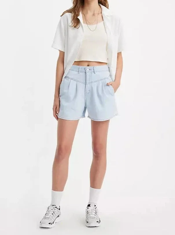 FEATHER WEIGHT MOM SHORT | POOLE PARTY - BLUE