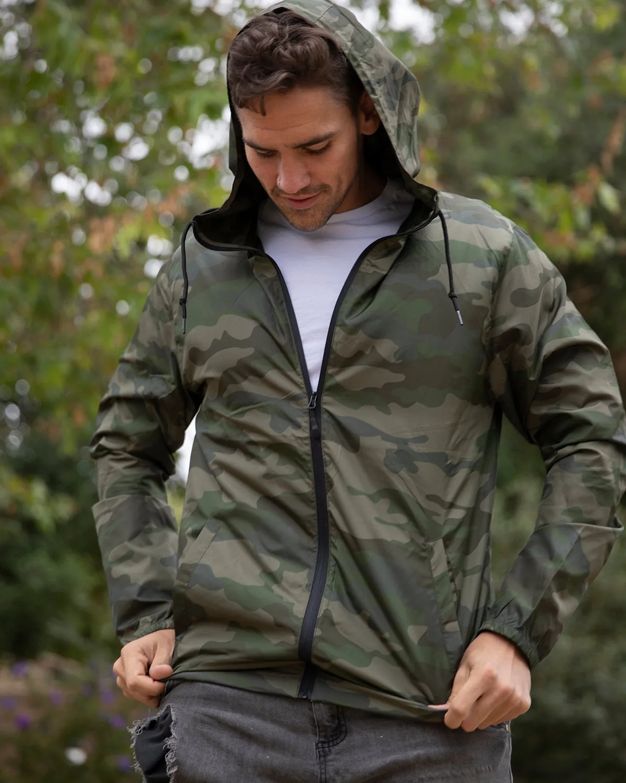 Lightweight Windbreaker Full-Zip Jacket