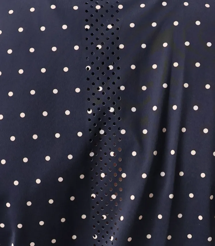 Long Sleeve Polka Dot Scallop Collar Sun Shirt