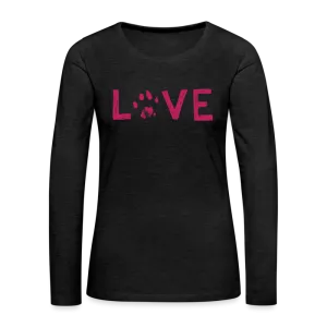 Love Pawprint Contoured Premium Long Sleeve T-Shirt