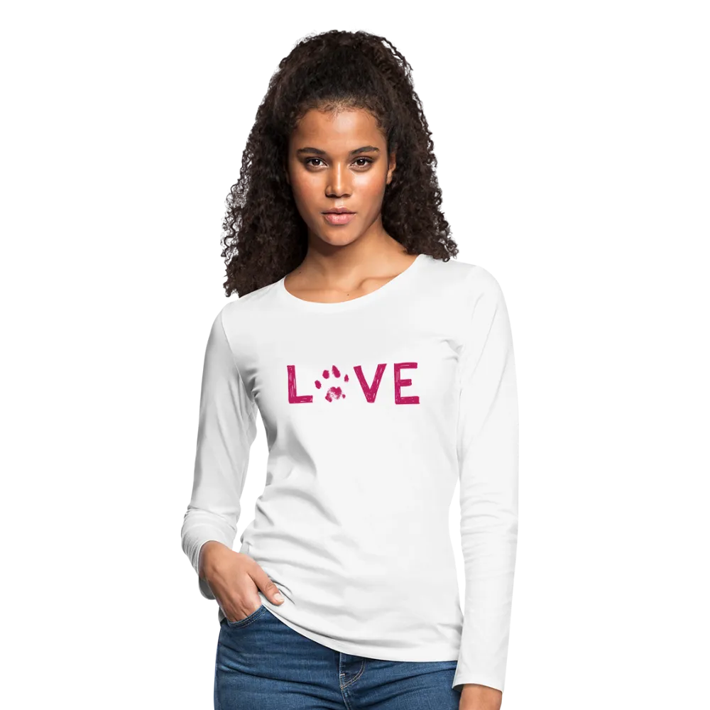 Love Pawprint Contoured Premium Long Sleeve T-Shirt