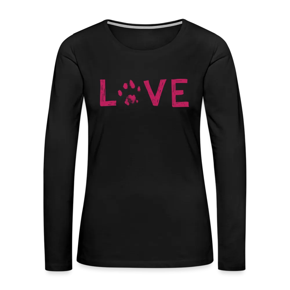 Love Pawprint Contoured Premium Long Sleeve T-Shirt