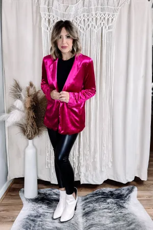 Magenta Ivy Velvet Blazer