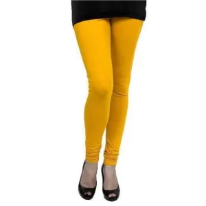 Mango Yellow Plain Churidar Lycra Leggings