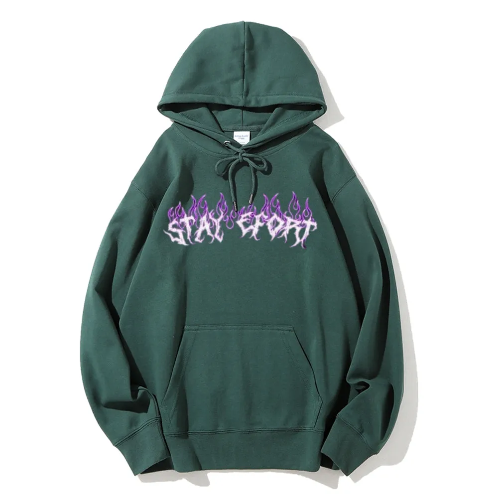 Mens Purple Flame Graphic Hoodies