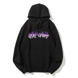 Mens Purple Flame Graphic Hoodies