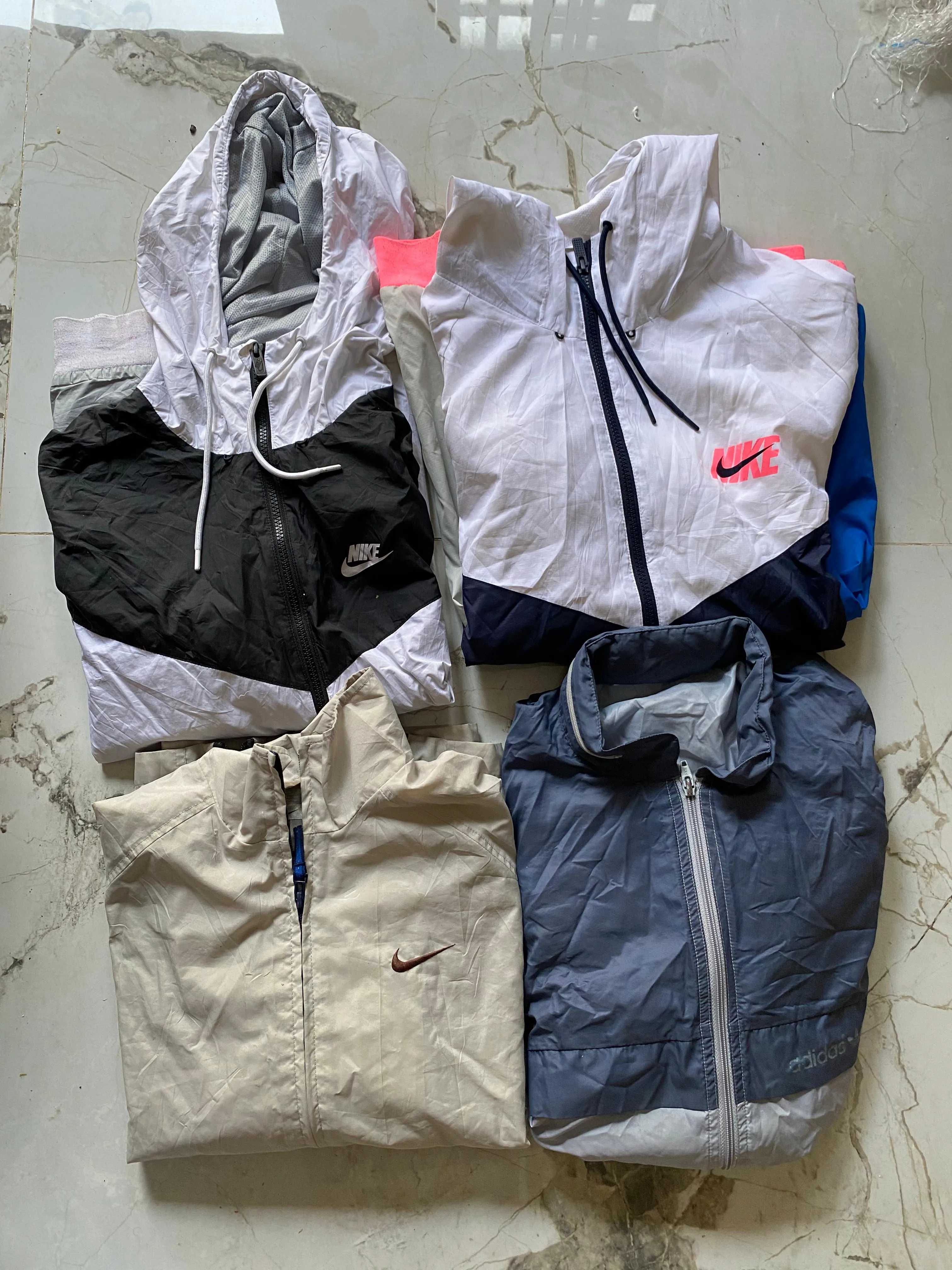 Nike and adidas windbreakers