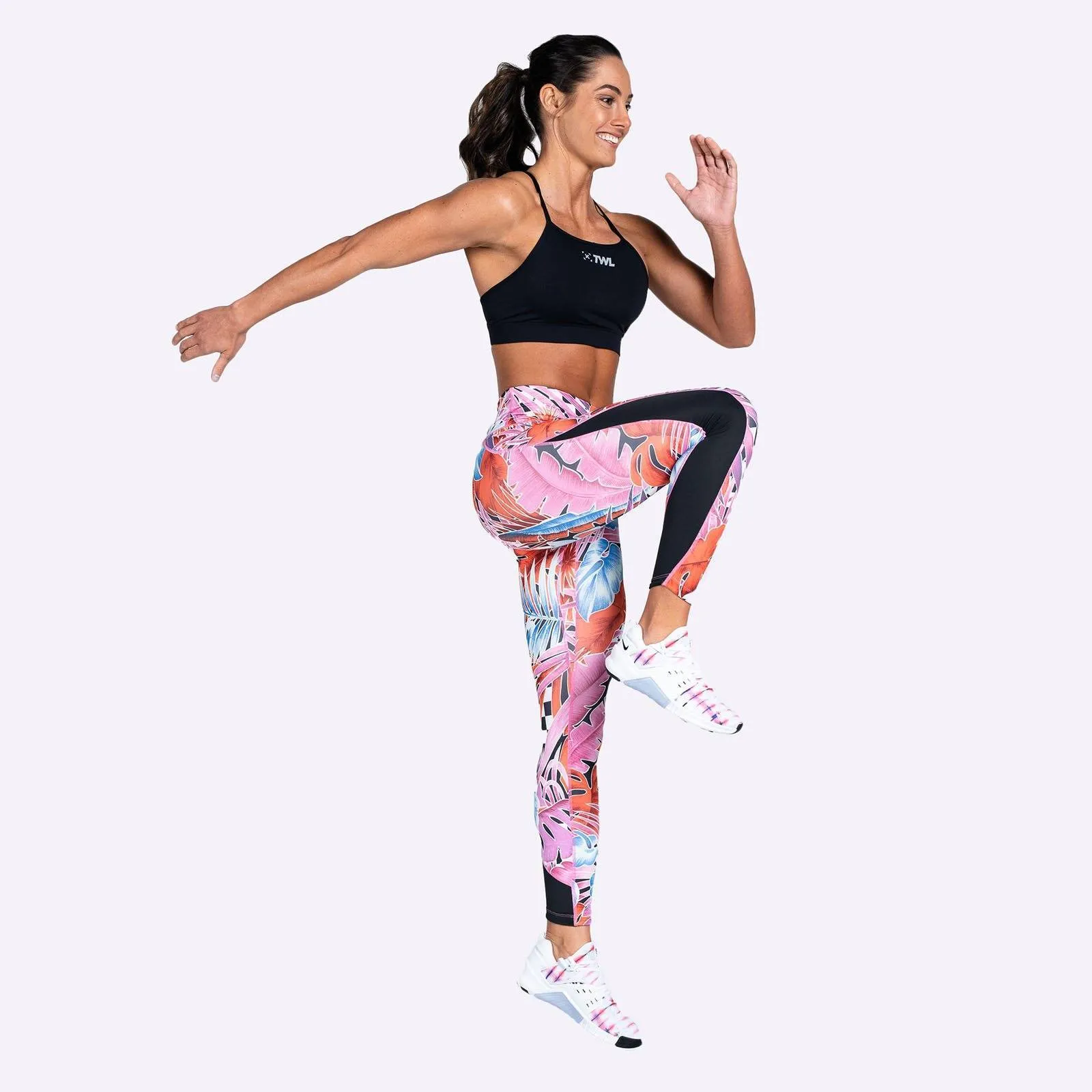 Nike One Women's Printed 7/8 Training Tights - Laser Fuchsia/Black/Black