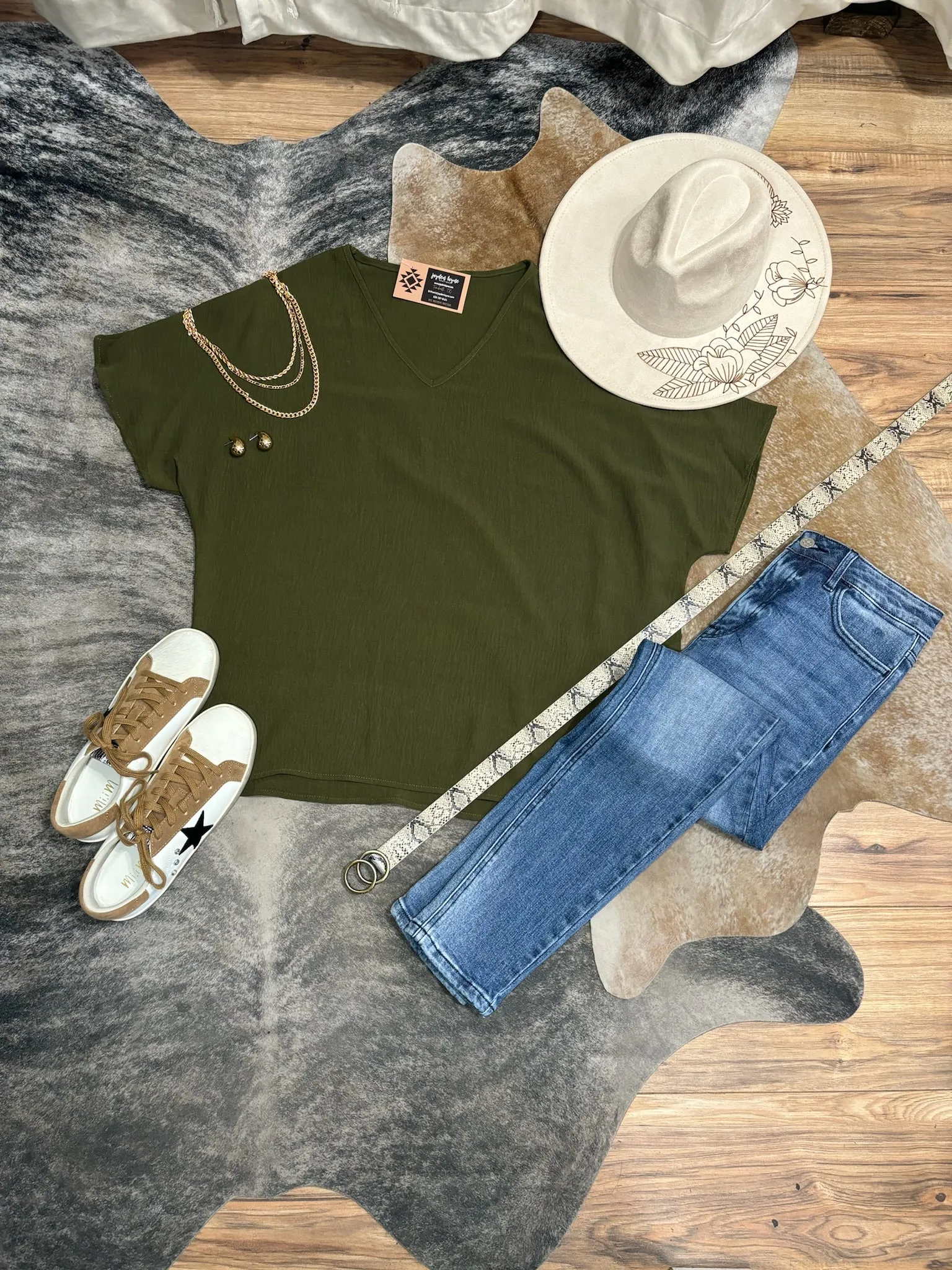 Olive Kait Vneck Top