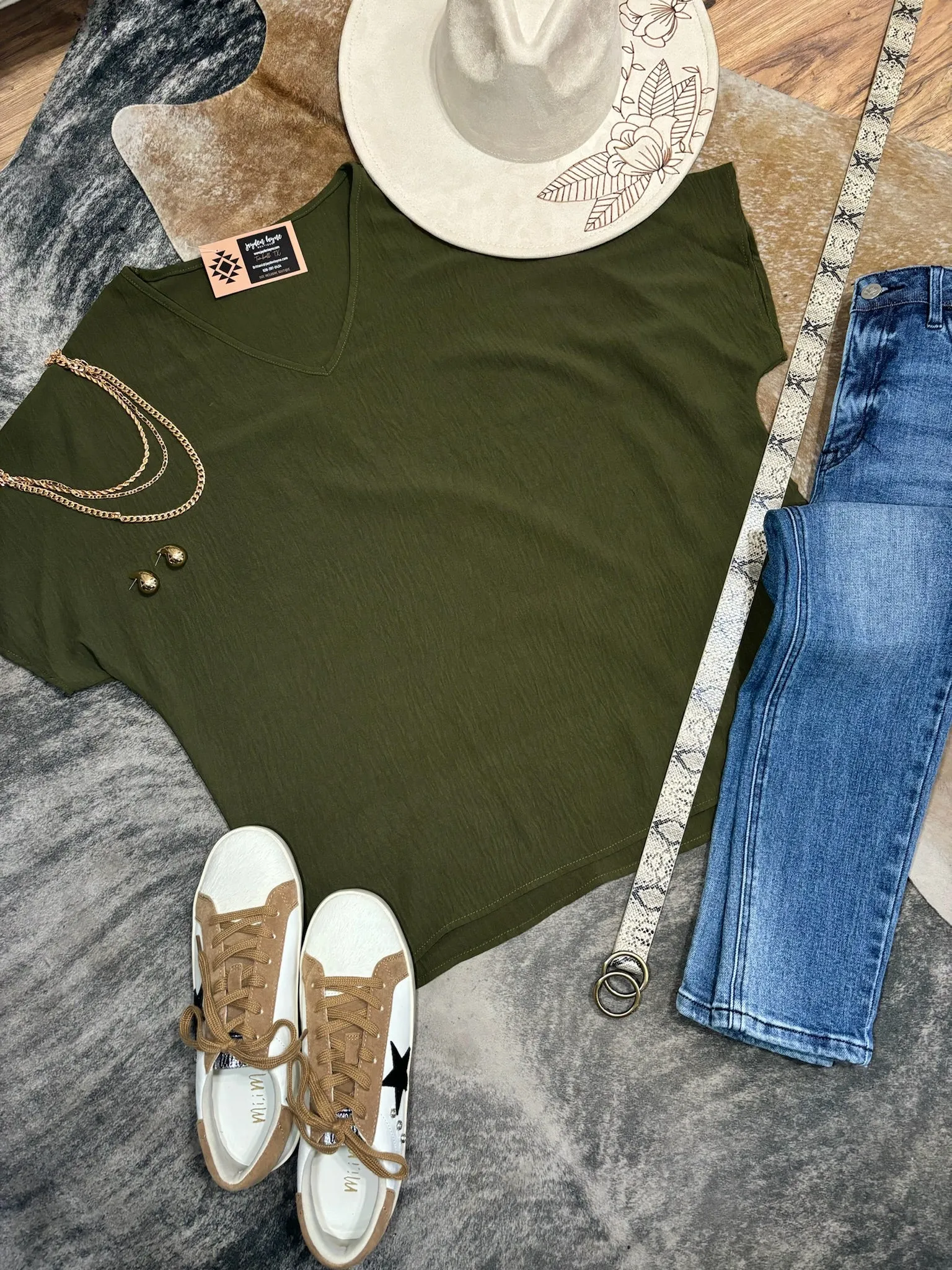 Olive Kait Vneck Top