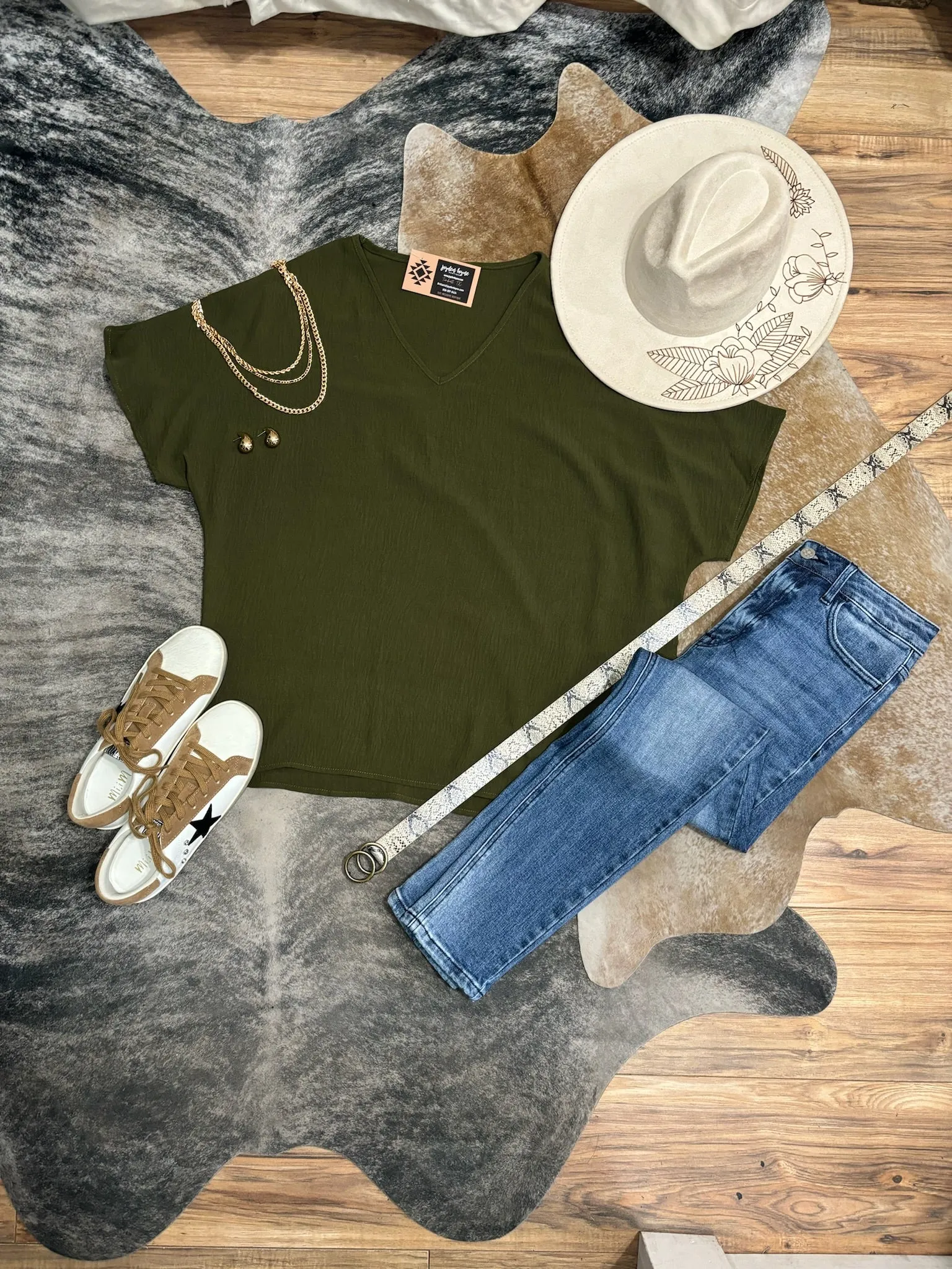 Olive Kait Vneck Top