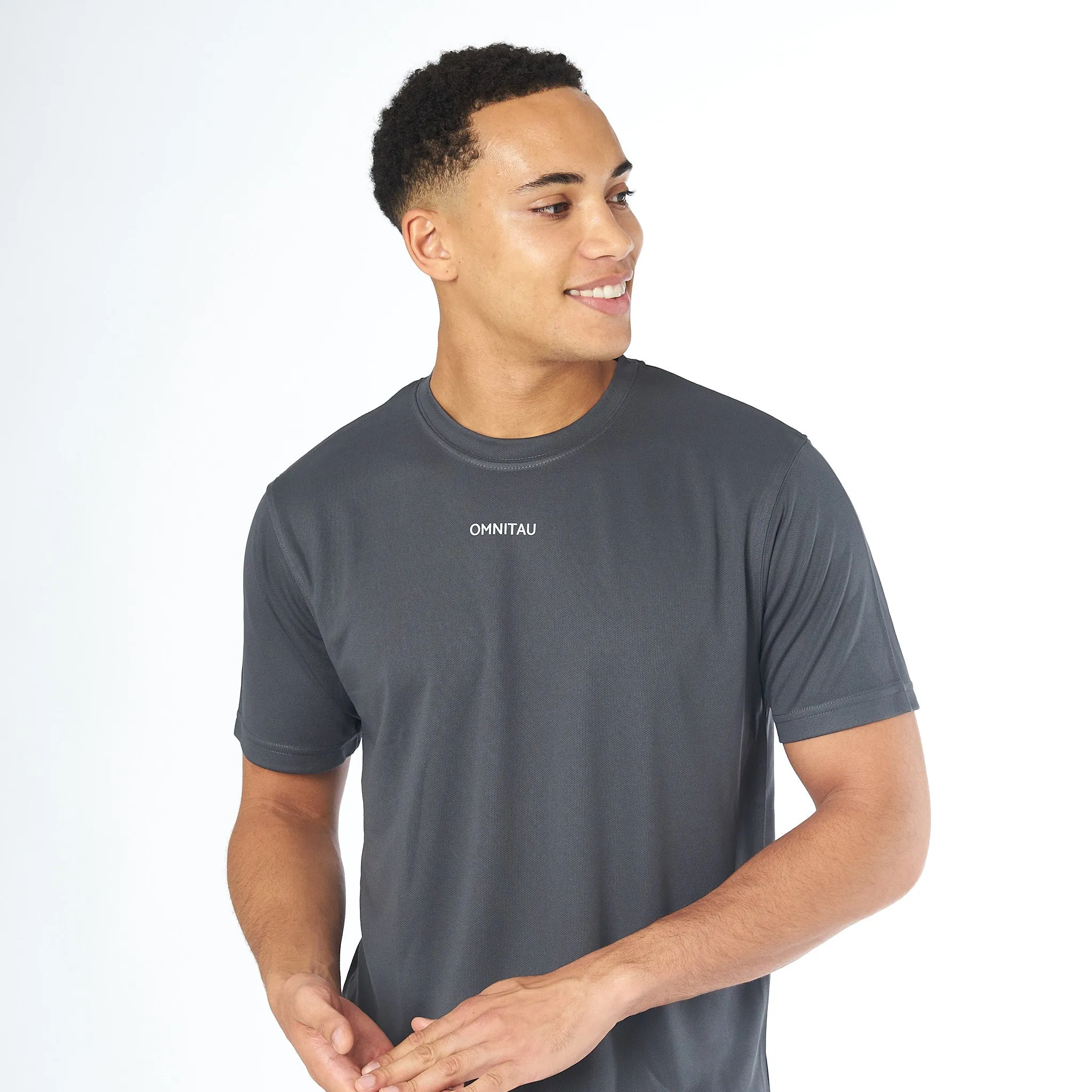 Omnitau Men's Strive Recycled Technical T-Shirt - Charcoal Grey