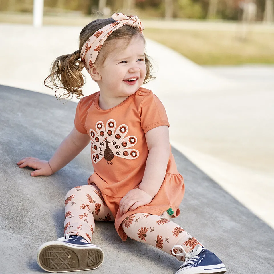 Peacock short sleeve dress