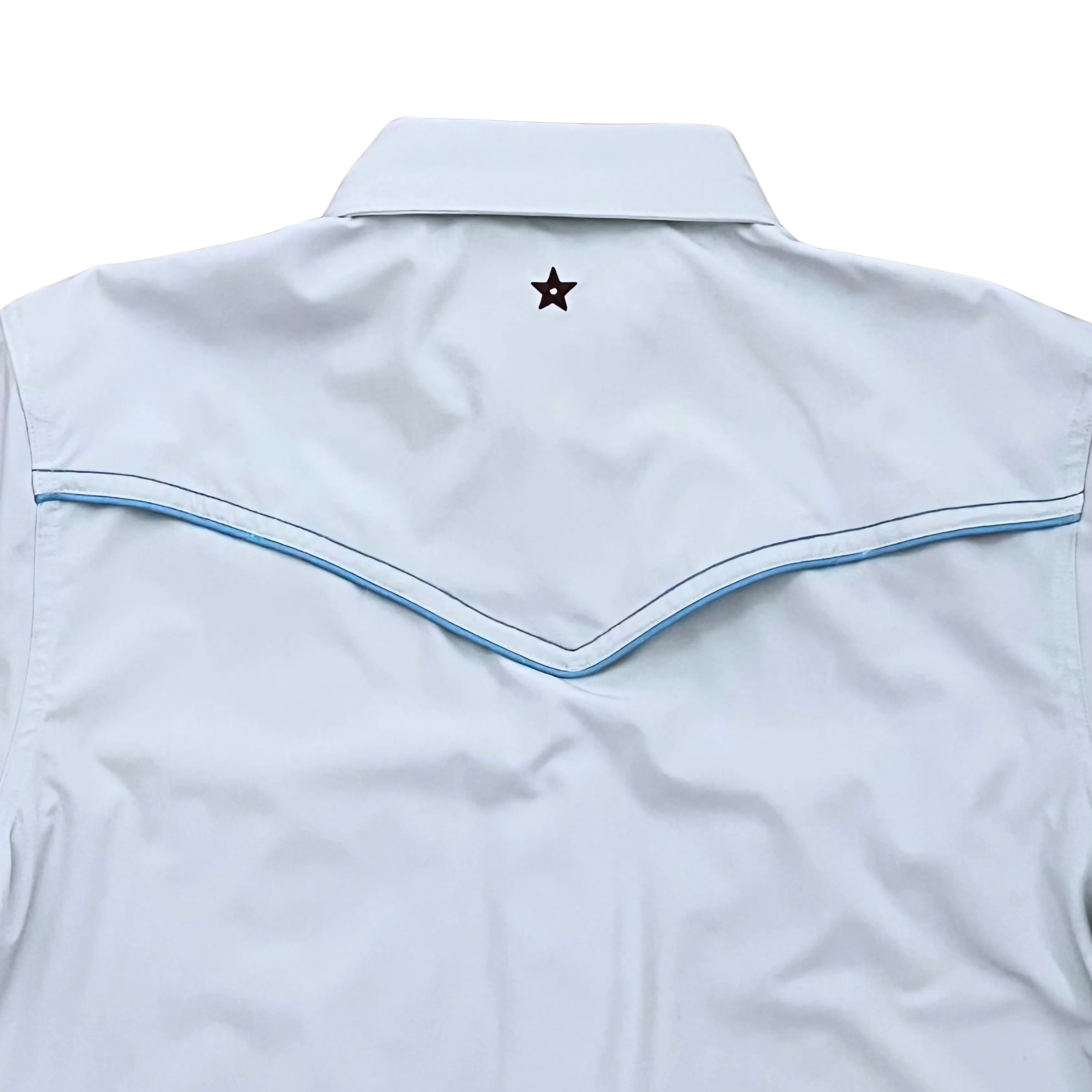 Pearl Snap Guayabera Performance Shirt--Colombian Blue