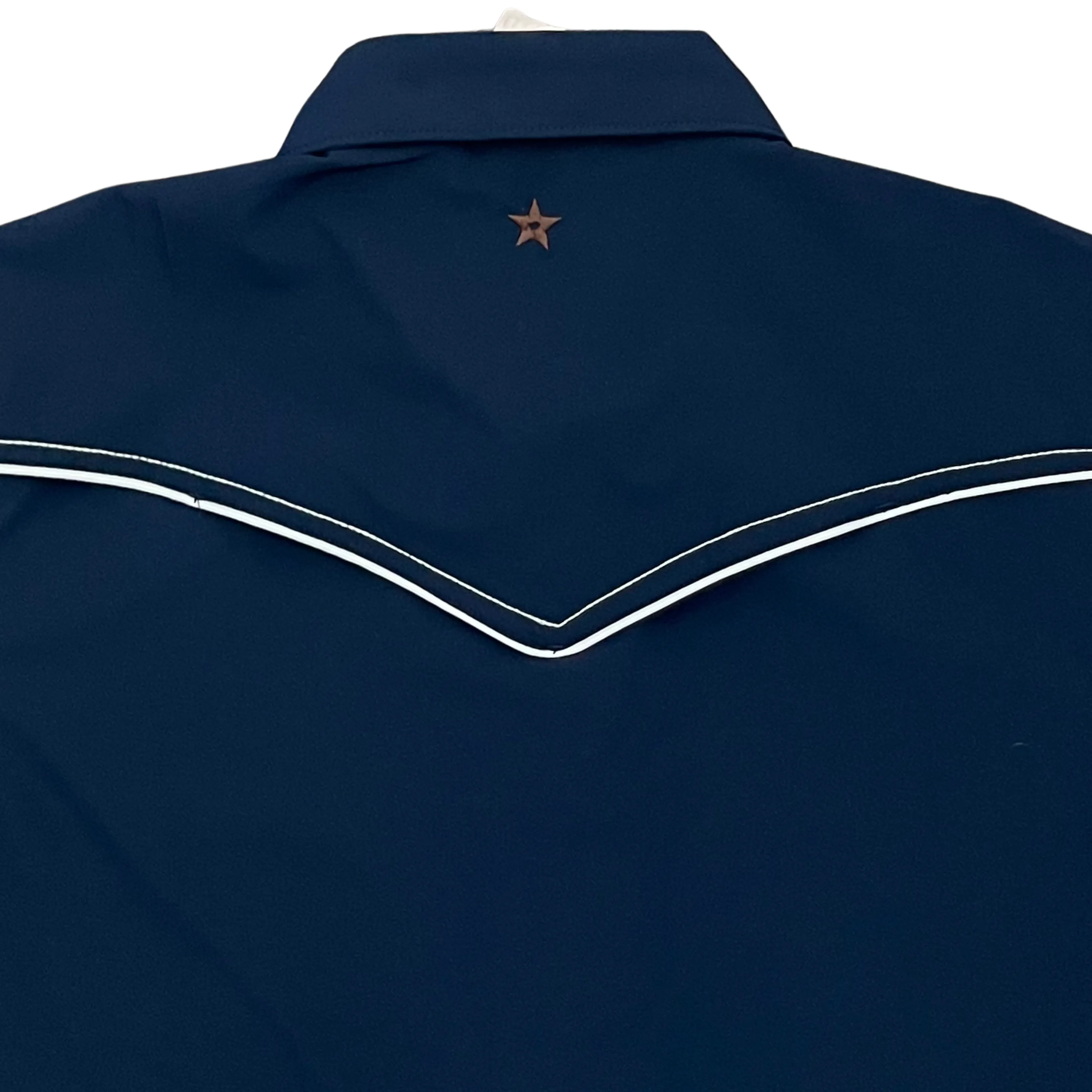 Pearl Snap Guayabera Performance Shirt--Midnight Navy