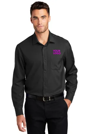 Port Authority Ladies Long Sleeve Performance Custom Staff Shirts, Black