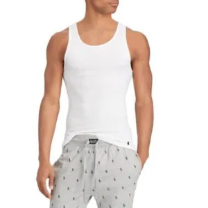 RALPH LAUREN -  Classic Fit 100% Cotton Ribbed Tank Top