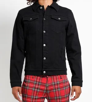 Slim Fit Black Denim Jacket