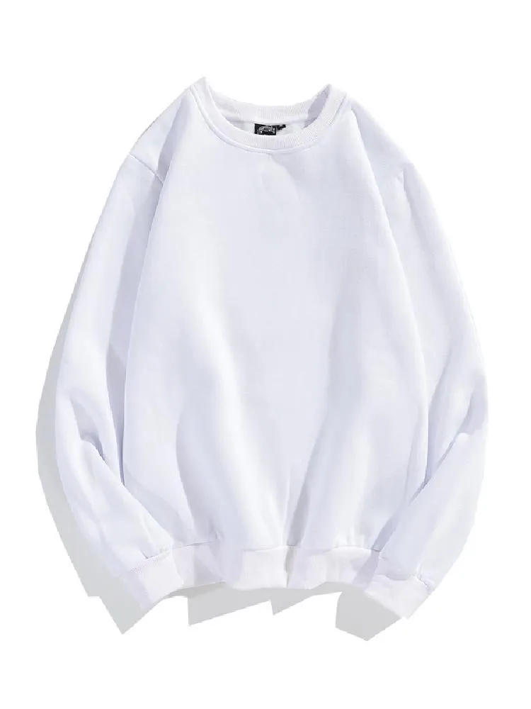 Solid Color Velvet Crewneck Hoodie