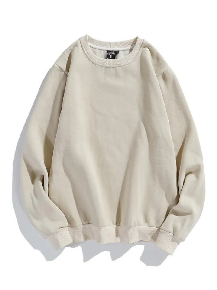 Solid Color Velvet Crewneck Hoodie